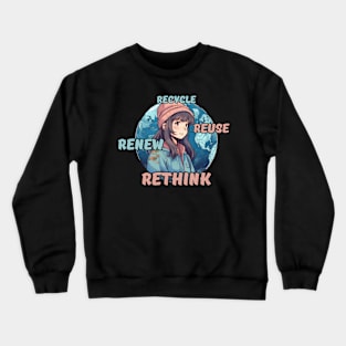 Recycle Reuse Renew Rethink Crewneck Sweatshirt